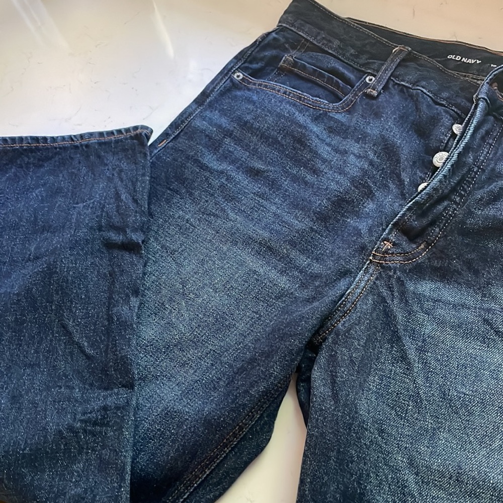 New Old Navy Slouchy Straight dark wash cropped jeans - Picture 7 of 8